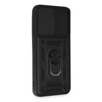 Newface Samsung Galaxy A34 5G Kılıf Pars Lens Yüzüklü Silikon - Siyah