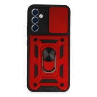 Newface Samsung Galaxy A34 5G Kılıf Pars Lens Yüzüklü Silikon - Kırmızı