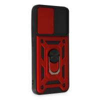 Newface Samsung Galaxy A34 5G Kılıf Pars Lens Yüzüklü Silikon - Kırmızı