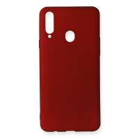 Newface Samsung Galaxy A20S Kılıf First Silikon - Bordo