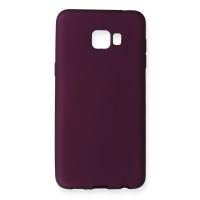 Newface Samsung Galaxy C7 Pro Kılıf First Silikon - Mürdüm