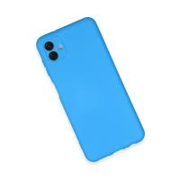 Newface Samsung Galaxy A04E Kılıf Nano içi Kadife Silikon - Mavi