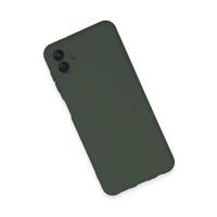 Newface Samsung Galaxy A04E Kılıf Nano içi Kadife Silikon - Koyu Yeşil