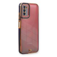 Newface Samsung Galaxy A03S Kılıf Liva Lens Silikon - Mavi