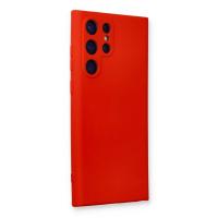 Newface Samsung Galaxy S22 Ultra Kılıf Nano içi Kadife Silikon - Kırmızı