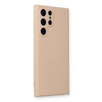 Newface Samsung Galaxy S22 Ultra Kılıf Nano içi Kadife Silikon - Pudra