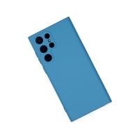 Newface Samsung Galaxy S22 Ultra Kılıf Nano içi Kadife Silikon - Mavi