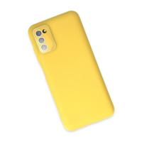 Newface Samsung Galaxy A03S Kılıf Lansman Glass Kapak - Sarı