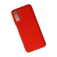 Newface Samsung Galaxy A03S Kılıf Lansman Glass Kapak - Kırmızı