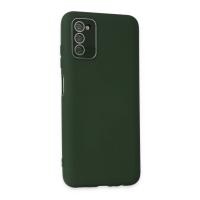 Newface Samsung Galaxy A03S Kılıf Lansman Glass Kapak - Koyu Yeşil