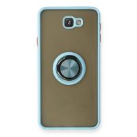 Newface Samsung Galaxy J7 Prime Kılıf Montreal Yüzüklü Silikon Kapak - Buz Mavi