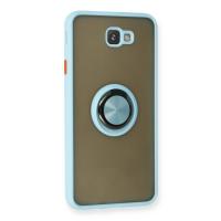 Newface Samsung Galaxy J7 Prime Kılıf Montreal Yüzüklü Silikon Kapak - Buz Mavi