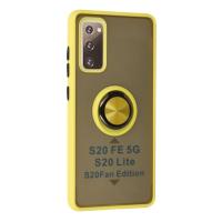 Newface Samsung Galaxy S20 FE Kılıf Montreal Yüzüklü Silikon Kapak - Sarı