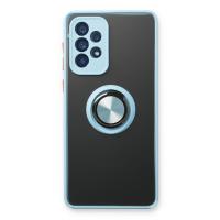 Newface Samsung Galaxy A13 4G Kılıf Montreal Yüzüklü Silikon Kapak - Buz Mavi