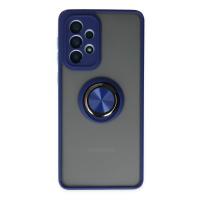 Newface Samsung Galaxy A33 5G Kılıf Montreal Yüzüklü Silikon Kapak - Lacivert
