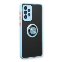 Newface Samsung Galaxy A53 5G Kılıf Montreal Yüzüklü Silikon Kapak - Buz Mavi