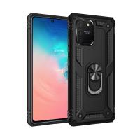 Newface Samsung Galaxy A91 / S10 Lite Kılıf Sofya Yüzüklü Silikon Kapak - Siyah