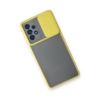 Newface Samsung Galaxy A33 5G Kılıf Palm Buzlu Kamera Sürgülü Silikon - Sarı