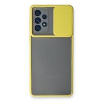 Newface Samsung Galaxy A53 5G Kılıf Palm Buzlu Kamera Sürgülü Silikon - Sarı