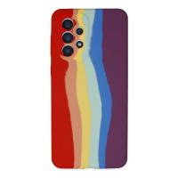 Newface Samsung Galaxy A53 5G Kılıf Ebruli Lansman Silikon - Kırmızı-Mor