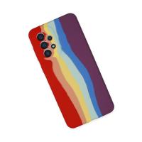 Newface Samsung Galaxy A53 5G Kılıf Ebruli Lansman Silikon - Kırmızı-Mor