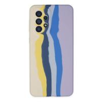 Newface Samsung Galaxy A53 5G Kılıf Ebruli Lansman Silikon - Sarı-Lila