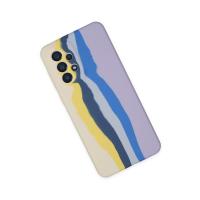 Newface Samsung Galaxy A53 5G Kılıf Ebruli Lansman Silikon - Sarı-Lila