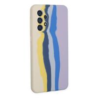 Newface Samsung Galaxy A53 5G Kılıf Ebruli Lansman Silikon - Sarı-Lila