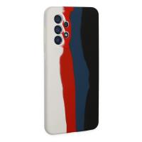 Newface Samsung Galaxy A53 5G Kılıf Ebruli Lansman Silikon - Beyaz-Siyah