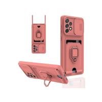 Newface Samsung Galaxy A33 5G Kılıf Zuma Kartvizitli Yüzüklü Silikon - Pembe