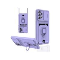 Newface Samsung Galaxy A33 5G Kılıf Zuma Kartvizitli Yüzüklü Silikon - Lila