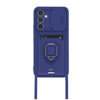 Newface Samsung Galaxy A24 4G Kılıf Zuma Kartvizitli Yüzüklü Silikon - Lacivert