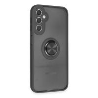 Newface Samsung Galaxy A24 4G Kılıf Montreal Yüzüklü Silikon Kapak - Siyah