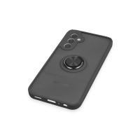 Newface Samsung Galaxy A24 4G Kılıf Montreal Yüzüklü Silikon Kapak - Siyah