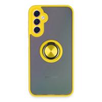 Newface Samsung Galaxy A24 4G Kılıf Montreal Yüzüklü Silikon Kapak - Sarı