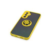 Newface Samsung Galaxy A24 4G Kılıf Montreal Yüzüklü Silikon Kapak - Sarı