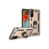 Newface Samsung Galaxy S21 Kılıf Sofya Yüzüklü Silikon Kapak - Gold