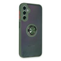 Newface Samsung Galaxy A24 4G Kılıf Montreal Yüzüklü Silikon Kapak - Yeşil