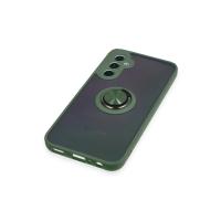 Newface Samsung Galaxy A24 4G Kılıf Montreal Yüzüklü Silikon Kapak - Yeşil