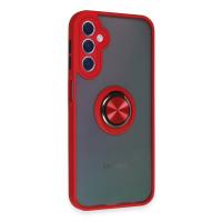 Newface Samsung Galaxy A24 4G Kılıf Montreal Yüzüklü Silikon Kapak - Kırmızı