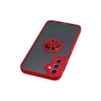 Newface Samsung Galaxy A24 4G Kılıf Montreal Yüzüklü Silikon Kapak - Kırmızı