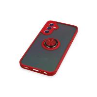 Newface Samsung Galaxy A24 4G Kılıf Montreal Yüzüklü Silikon Kapak - Kırmızı