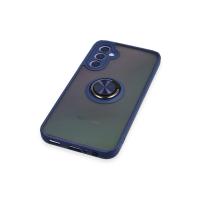 Newface Samsung Galaxy A24 4G Kılıf Montreal Yüzüklü Silikon Kapak - Lacivert