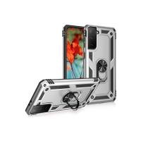 Newface Samsung Galaxy S21 Plus Kılıf Sofya Yüzüklü Silikon Kapak - Gümüş