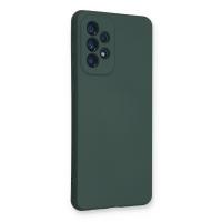 Newface Samsung Galaxy A53 5G Kılıf Nano içi Kadife Silikon - Koyu Yeşil