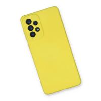 Newface Samsung Galaxy A73 5G Kılıf Nano içi Kadife Silikon - Sarı