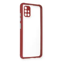 Newface Samsung Galaxy A51 Kılıf Miami Şeffaf Silikon - Fuşya