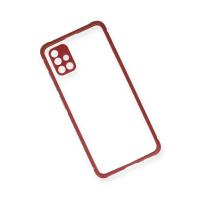 Newface Samsung Galaxy A51 Kılıf Miami Şeffaf Silikon - Fuşya