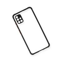 Newface Samsung Galaxy A71 Kılıf Miami Şeffaf Silikon - Siyah