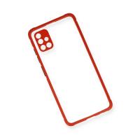 Newface Samsung Galaxy A71 Kılıf Miami Şeffaf Silikon - Kırmızı